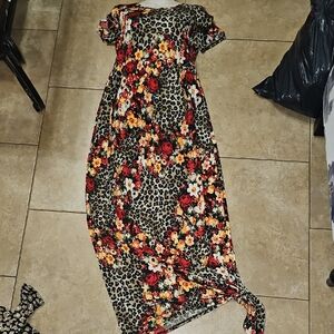 HEIMISH USA Floral and Leopard Maxi Dress